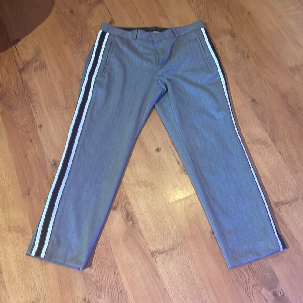 Gray striped Avery ankle pants